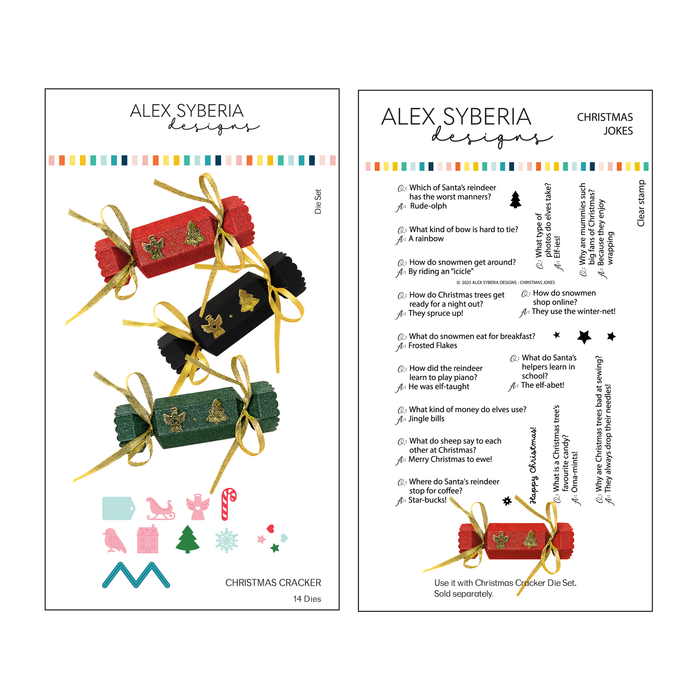 Christmas Cracker Die & Christmas Jokes Stamp Bundle
