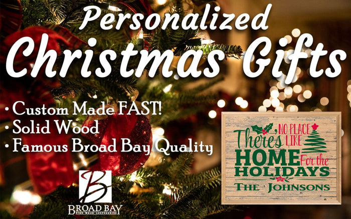 There's No Place Like Home For The Holidays Sign - Broad Bay Personalized Gifts Shipped Fast