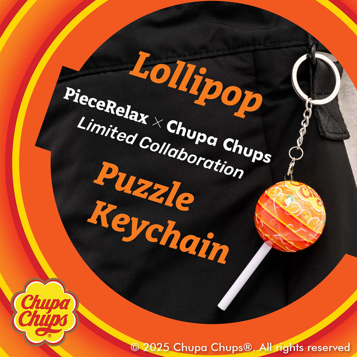 Craving the taste of orange? Chupa Chups create special lollipops for you to take wherever you go! Whenever you need a sweet boost of energy, just take a look at your keychain, and you'll feel recharged! You’ll Always Get There with PieceRelax and Chupa Chups.