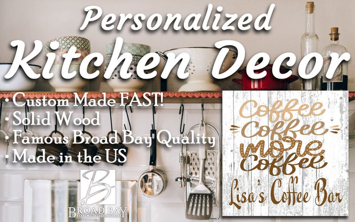 Custom Coffee Bar Signs Coffee Lover Gift - Broad Bay Personalized Gifts Shipped Fast