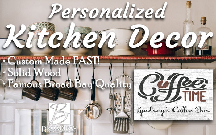 CUSTOM Coffee Lover Gift Sign - Broad Bay Personalized Gifts Shipped Fast