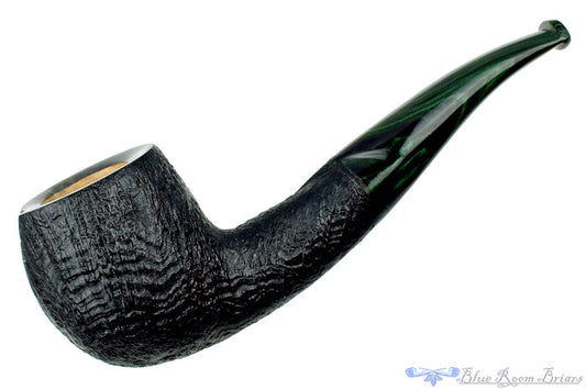 Blue Room Briars is proud to present this Colin Rigsby Pipe 1/4 Bent Black Blast Twisted Apple with Brindle