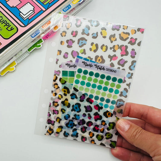 Colorful Leopard Vellum Pocket Dashboard