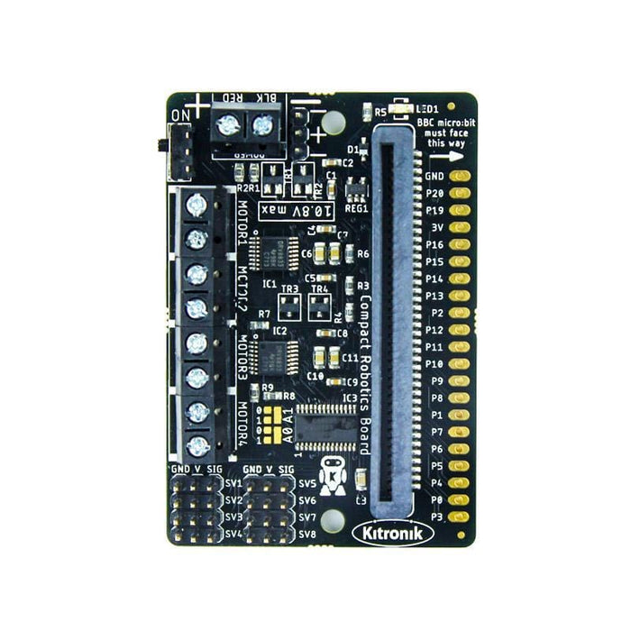 Compact All-In-One Robotics Board for BBC micro:bit by Kitronik - The Pi Hut