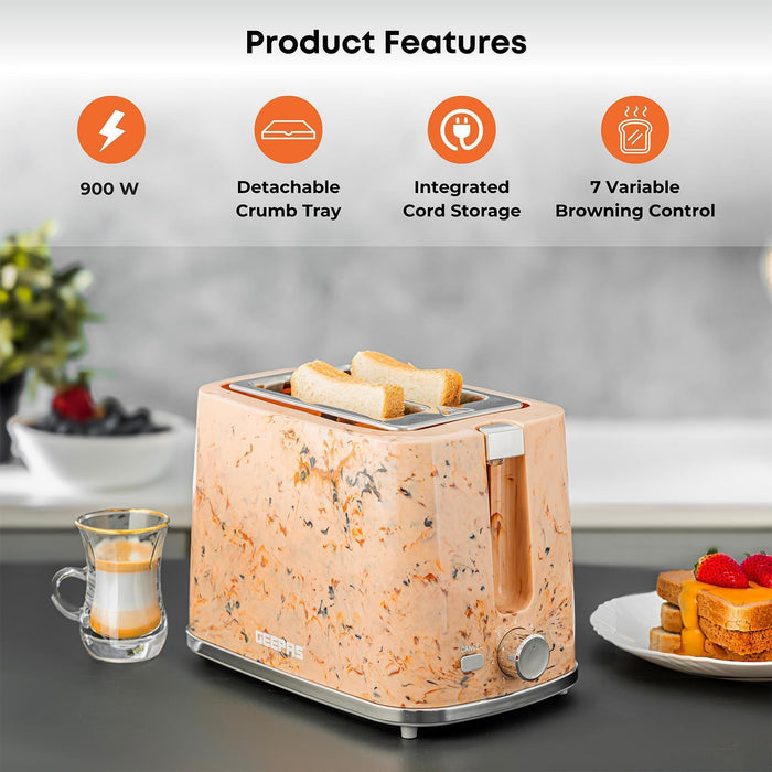Cordless Electric Kettle and 2-Slice Bread Toaster Combo Set