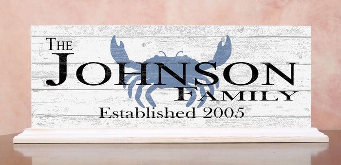 Blue Crab Family Name Sign