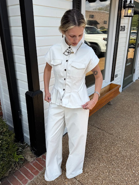 Cream Pants Set