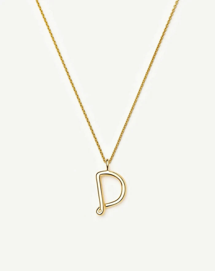 Curly Molten Initial Pendant Necklace - D | 18k Gold Vermeil Necklaces Missoma