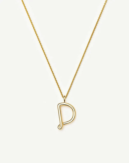 Curly Molten Initial Pendant Necklace - D | 18k Gold Vermeil Necklaces Missoma