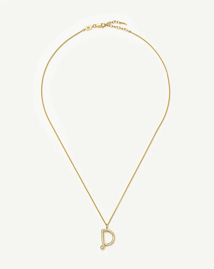 Curly Molten Initial Pendant Necklace - D | 18k Gold Vermeil Necklaces Missoma