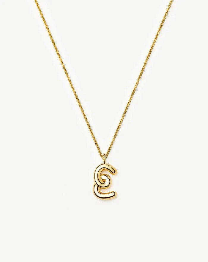 Curly Molten Initial Pendant Necklace - E | 18k Gold Vermeil Necklaces Missoma