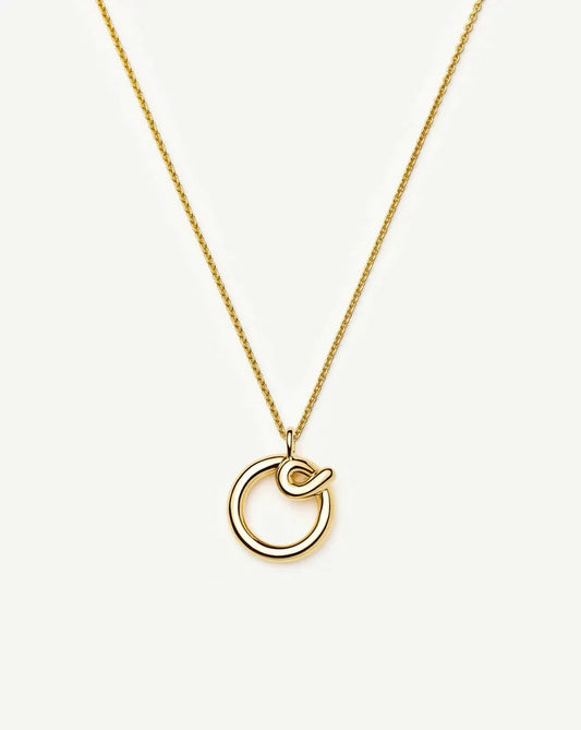 Curly Molten Initial Pendant Necklace - O | 18k Gold Vermeil Necklaces Missoma