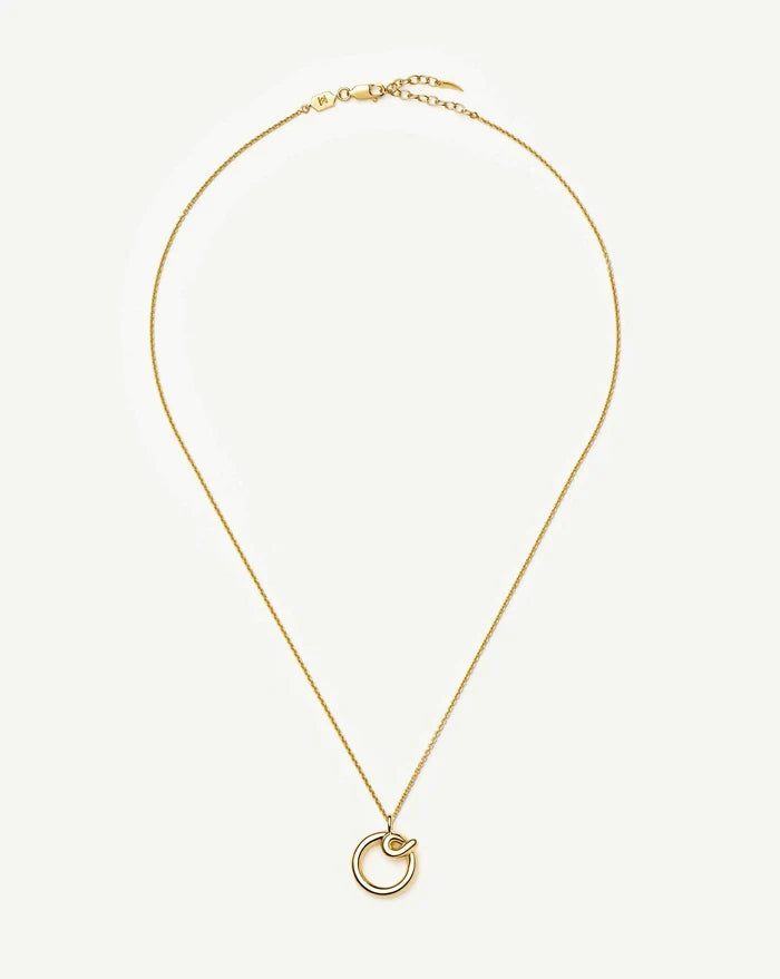 Curly Molten Initial Pendant Necklace - O | 18k Gold Vermeil Necklaces Missoma