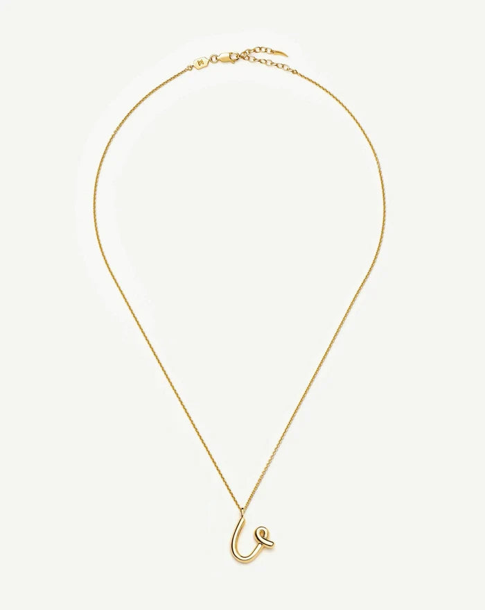 Curly Molten Initial Pendant Necklace - U | 18k Gold Vermeil Necklaces Missoma