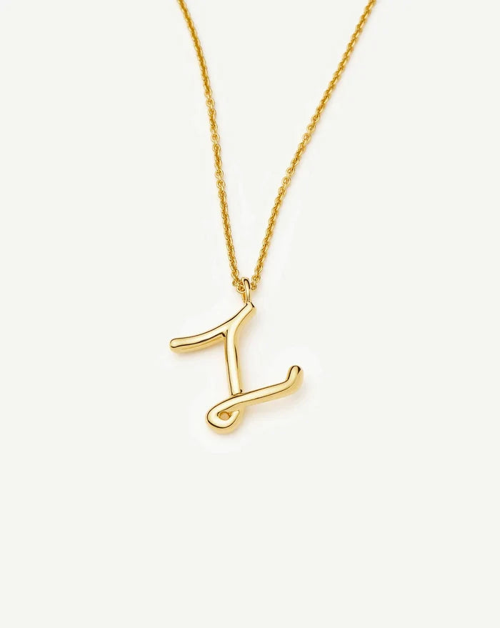 Curly Molten Initial Pendant Necklace - Z | 18k Gold Vermeil Necklaces Missoma