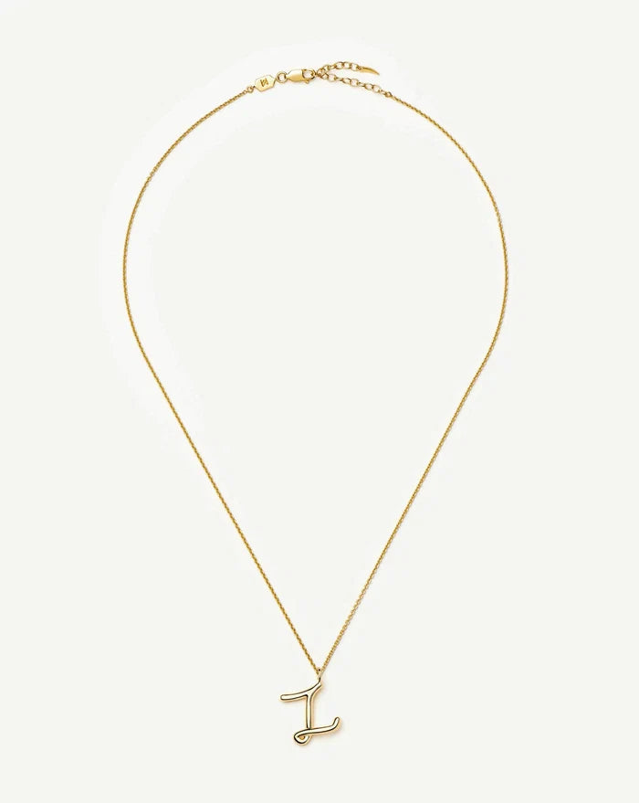 Curly Molten Initial Pendant Necklace - Z | 18k Gold Vermeil Necklaces Missoma