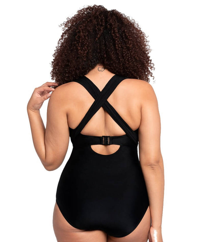 Curvy Kate Wrapsody Bandeau One Piece Swimsuit - Black Swim