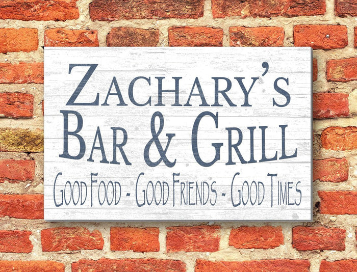 Custom Bar and Grill Sign Personalized Man Cave or Barbecue Decoration - Broad Bay Personalized Gifts Shipped Fast