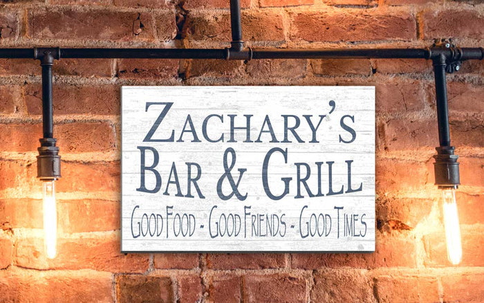 Custom Bar and Grill Sign Personalized Man Cave or Barbecue Decoration - Broad Bay Personalized Gifts Shipped Fast