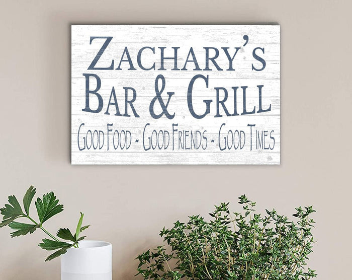 Custom Bar and Grill Sign Personalized Man Cave or Barbecue Decoration - Broad Bay Personalized Gifts Shipped Fast