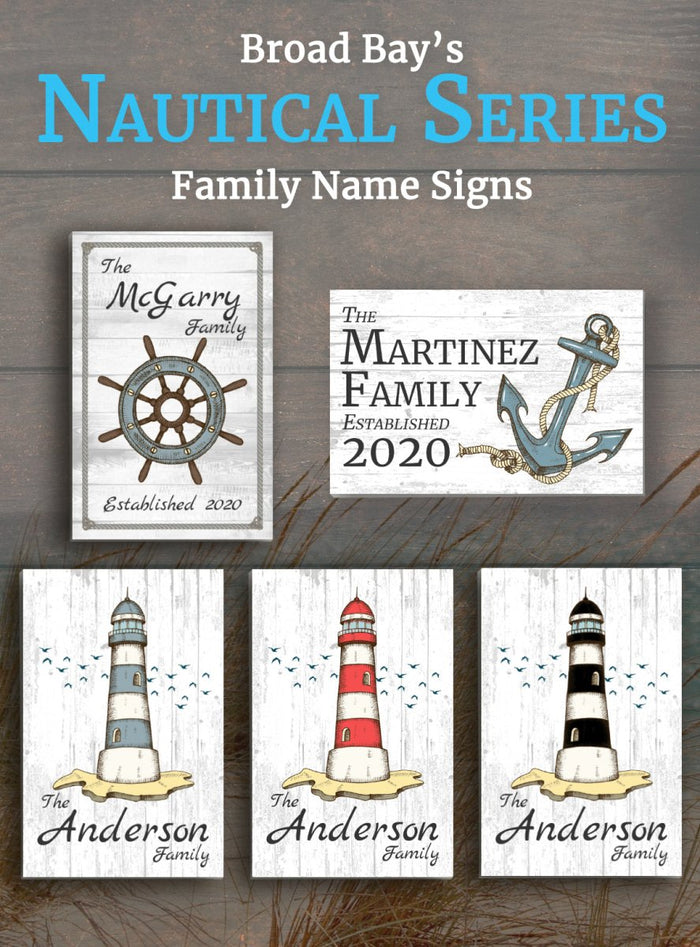Broad Bay Nautical Series Family Name Signs Business Virginia Beach