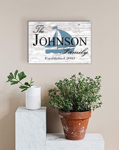 sailboat name sign with established date