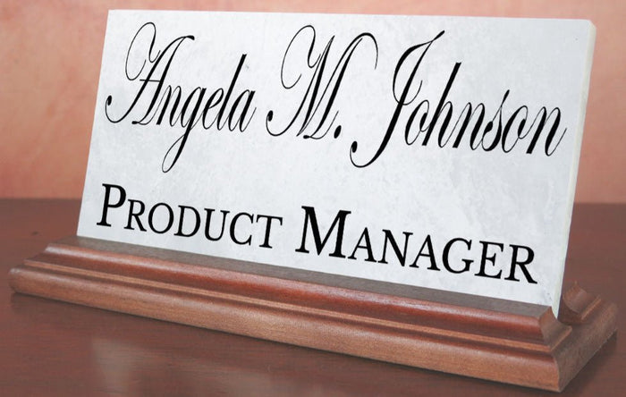 Custom Nameplate - Solid Marble - Personalized Desk Name Plate - Broad Bay Personalized Gifts Shipped Fast