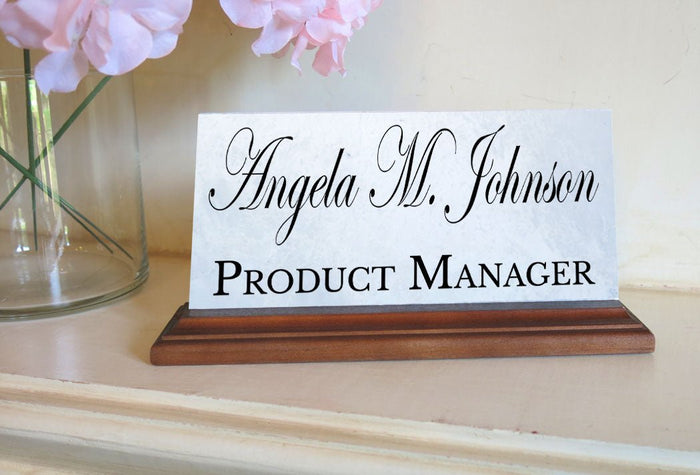 Custom Nameplate - Solid Marble - Personalized Desk Name Plate - Broad Bay Personalized Gifts Shipped Fast