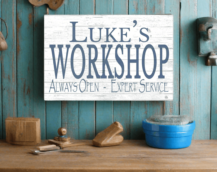 Custom Workshop Sign Personalized Man Cave Gift - Broad Bay Personalized Gifts Shipped Fast