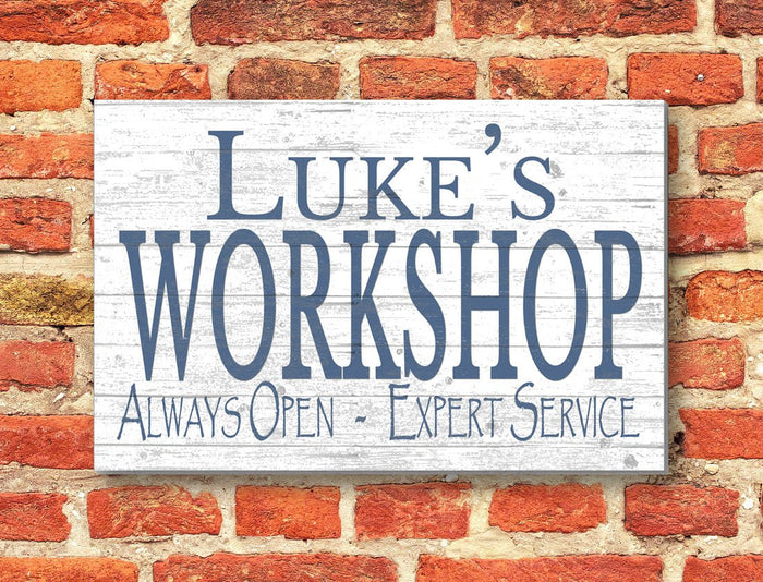 personalized workshop sign