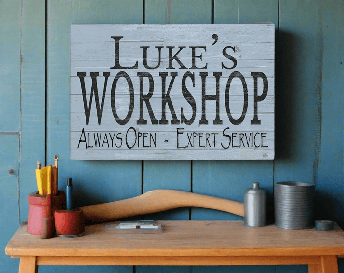 Custom Workshop Sign Personalized Man Cave Gift - Broad Bay Personalized Gifts Shipped Fast