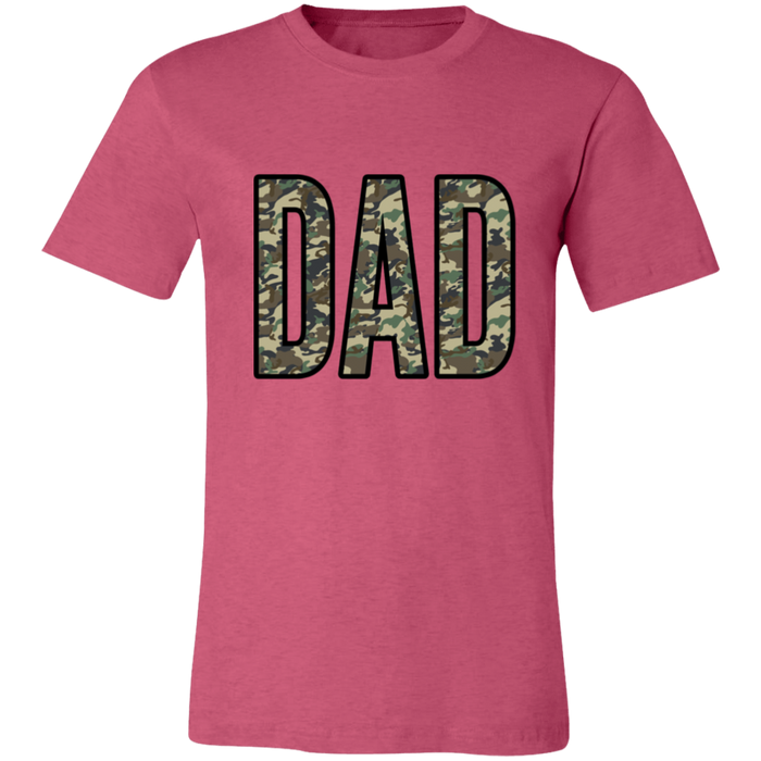 Dad Camo graphic t-shirt in Heather Raspberry