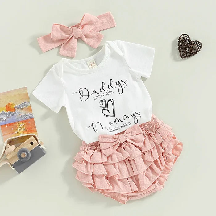 Daddy’s Girl 3PC Baby Outfit – Father’s Day Bodysuit, Skirt & Headband Set for Baby Girls