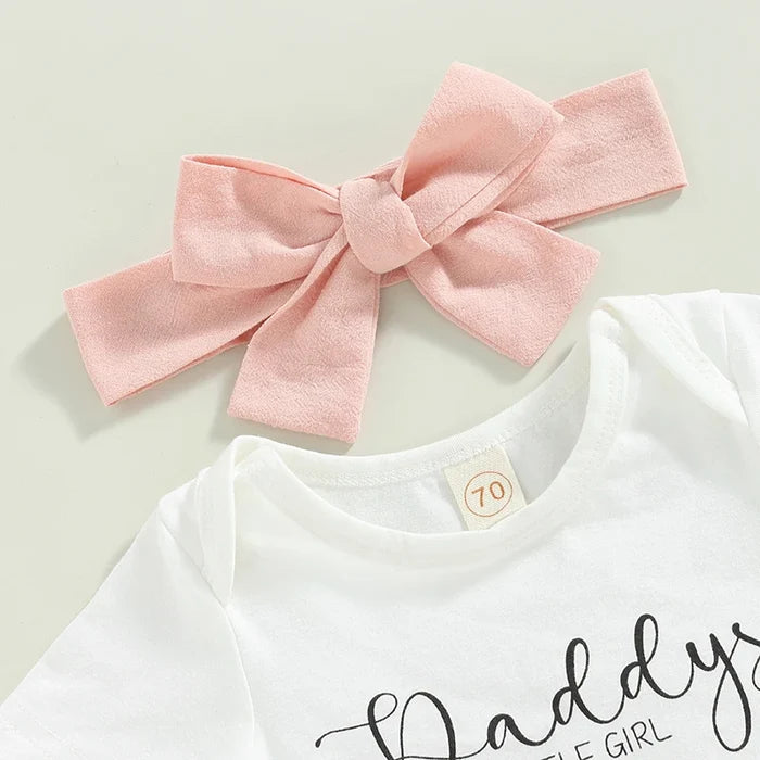 Daddy’s Girl 3PC Baby Outfit – Father’s Day Bodysuit, Skirt & Headband Set for Baby Girls