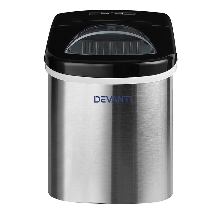 Devanti 2.4L Stainless Steel Portable Ice Cube Maker -Home Living Store - -