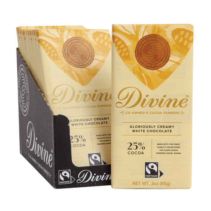 Divine White Chocolate Candy Bars - 12 Count