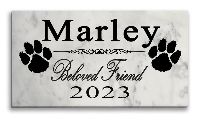 Dog Memorial Stone Beloved Friend with Name