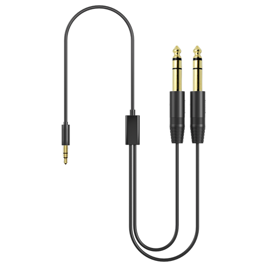 Dual 6.35mm TS to 3.5mm TRS Adapter