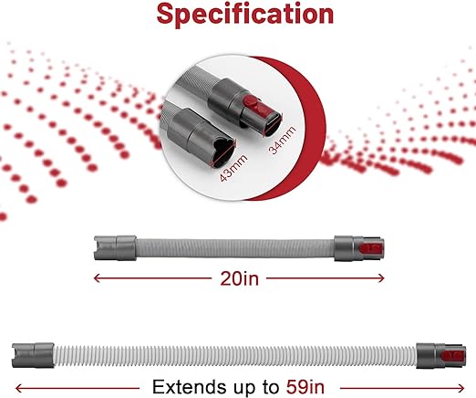 Dyson Quick Release Extension Hose V7, V8, V10, V11, V12 & V15 Models 967764-01 Compatible