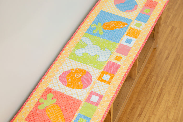 Easter Around the Block Table Runner (Downloadable Sewing and Machine Embroidery Pattern)