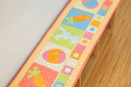 Easter Around the Block Table Runner (Downloadable Sewing and Machine Embroidery Pattern)