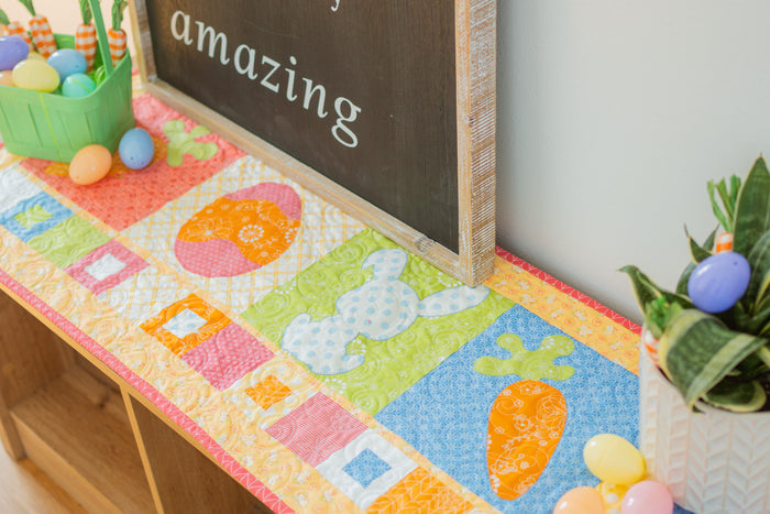 Easter Around the Block Table Runner (Downloadable Sewing and Machine Embroidery Pattern)
