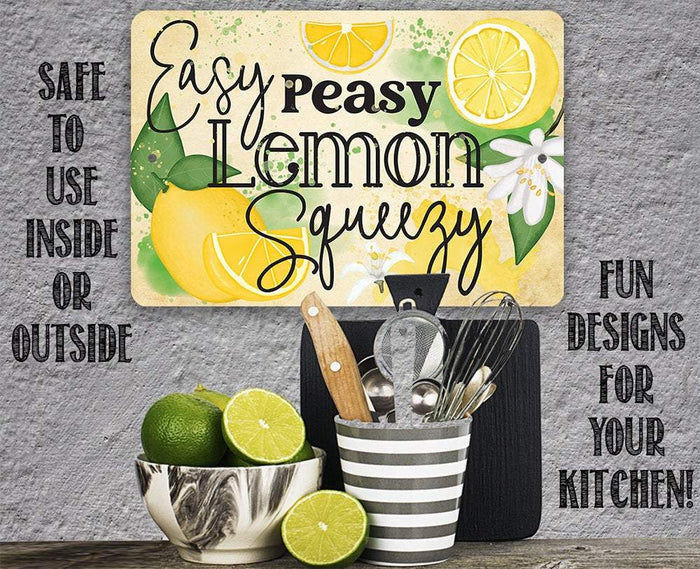 Easy Peasy Lemon - Metal Sign | Lone Star Art.