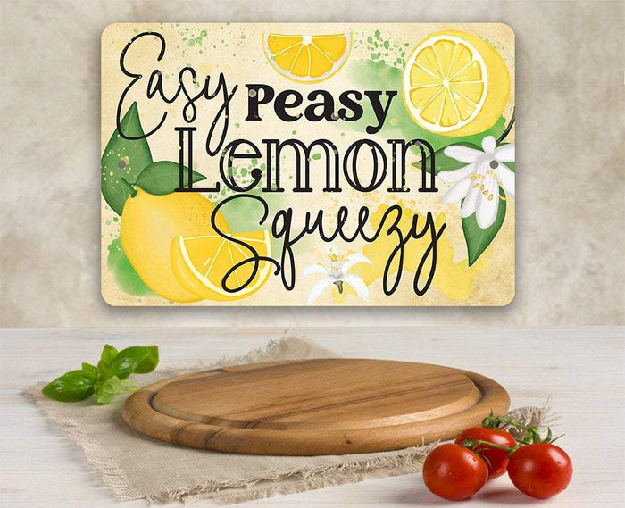 Easy Peasy Lemon - Metal Sign | Lone Star Art.
