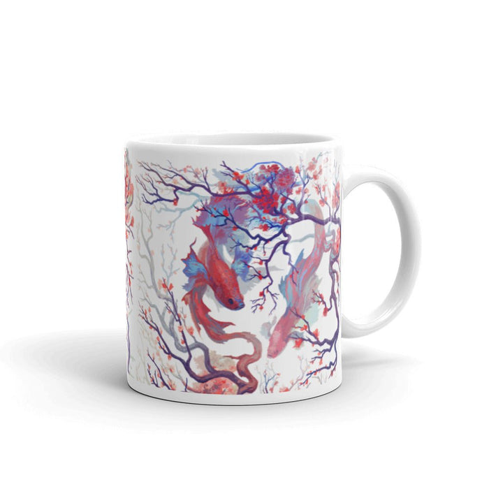 Ebb and Flow White glossy mug - BoxWood Board Designs - 11oz - -