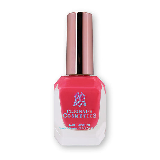 Bottle of nail polish containing Ecstatic Nail Lacquer on white background.