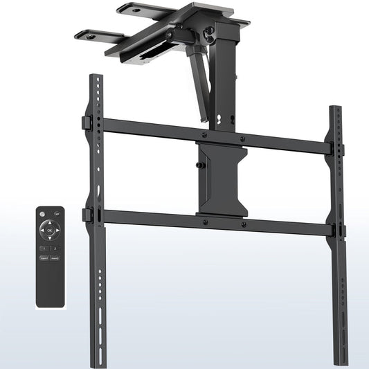 Black ceiling tv mount with remote control