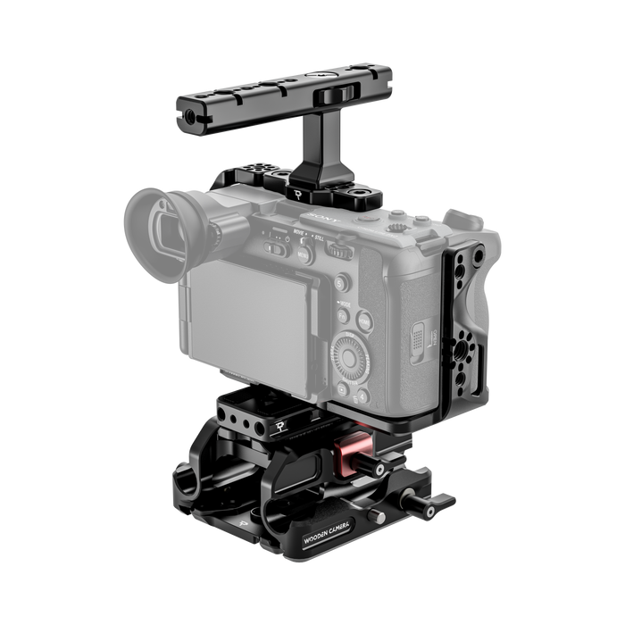 sony fx2 elite accessory cage system on camera back