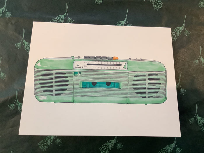 Stereo/Boombox / Blank / Green
