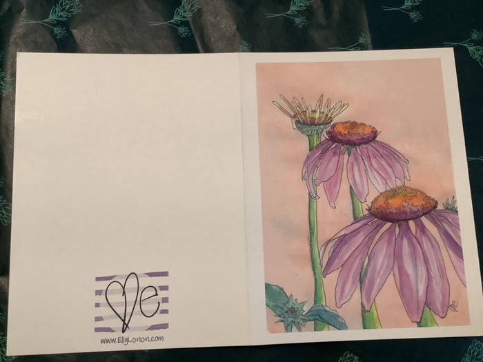 Wilted Daisys / Blank / Pink/Purple